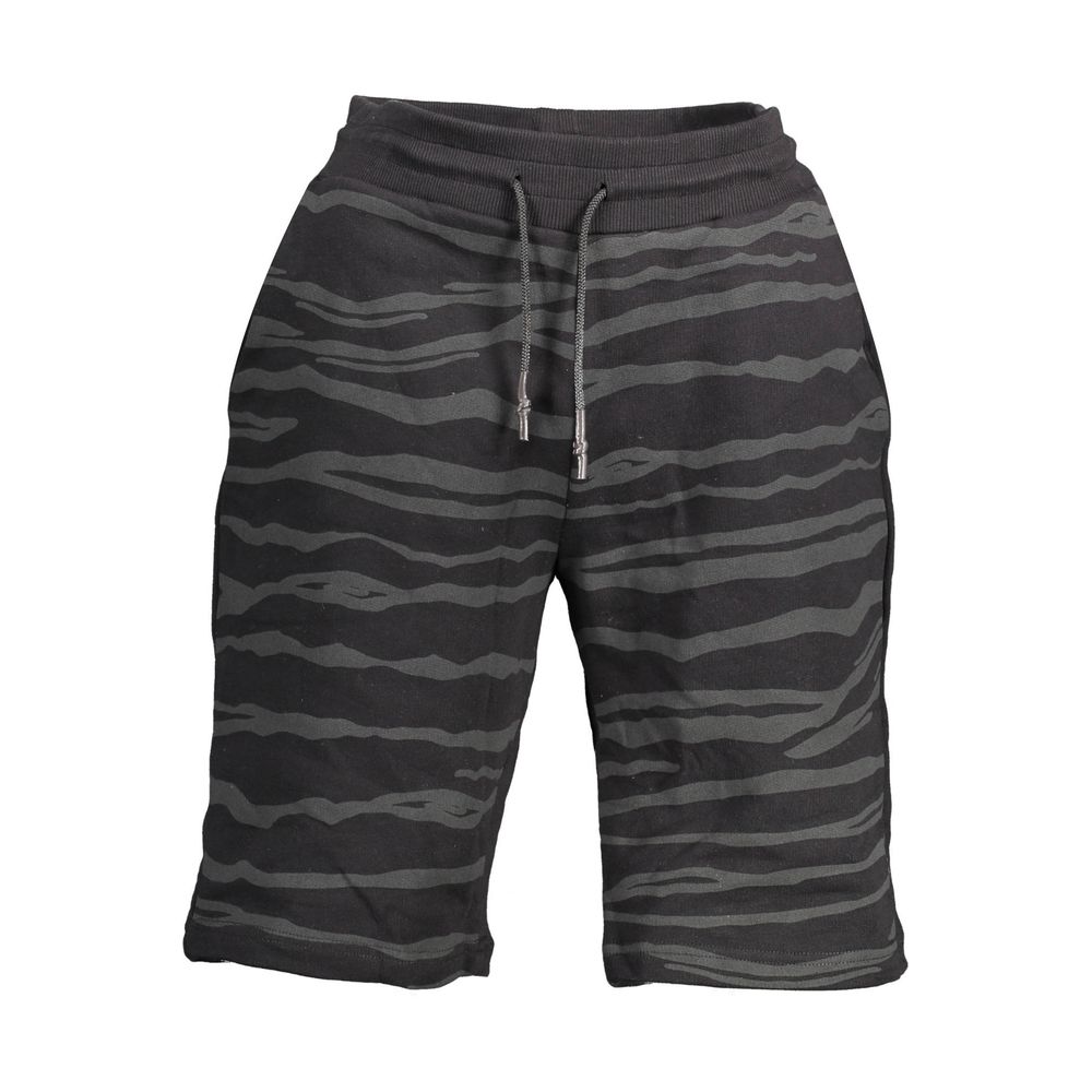 Black cotton men's sweatpant by Cavalli Class, showing a relaxed fit with elastic waistband and minimalist design.