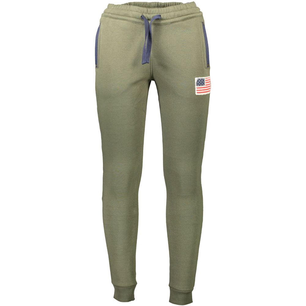 U.S. POLO ASSN. men's green cotton trousers, tailored fit with belt loops and front pockets, casual stylish men's pants.