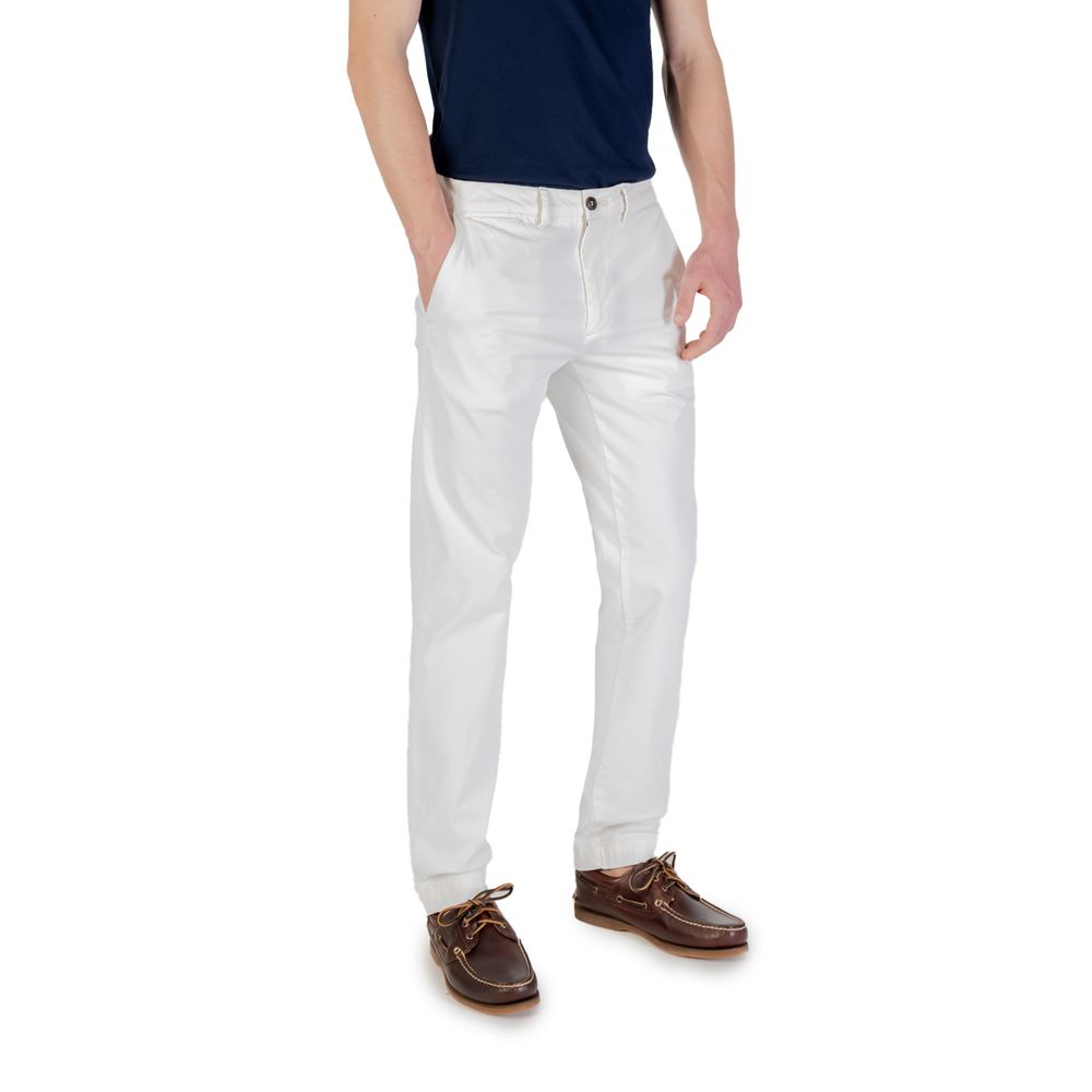 Borghese White Cotton Skinny Pants Borghese