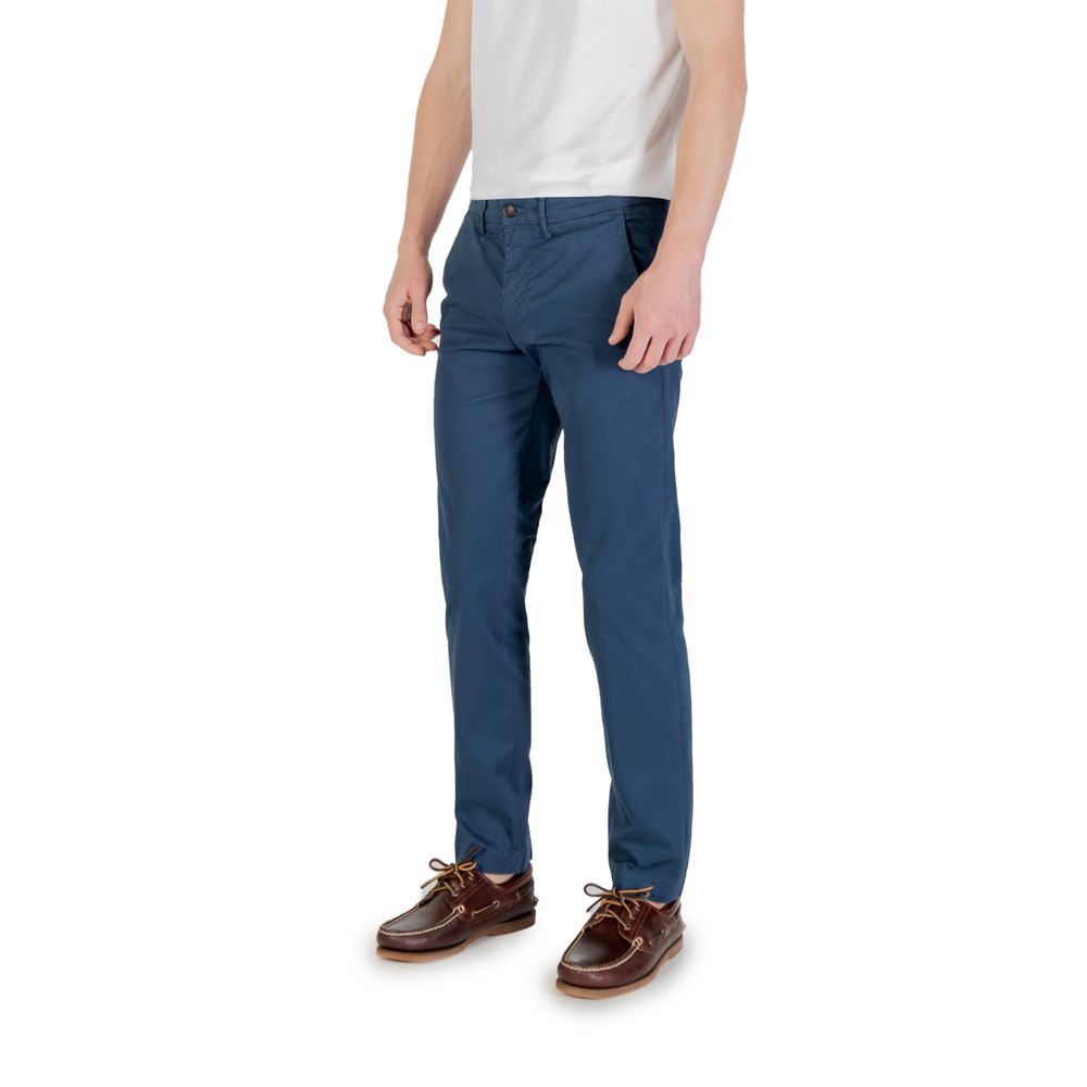 Borghese Blue Cotton Skinny Pants Borghese