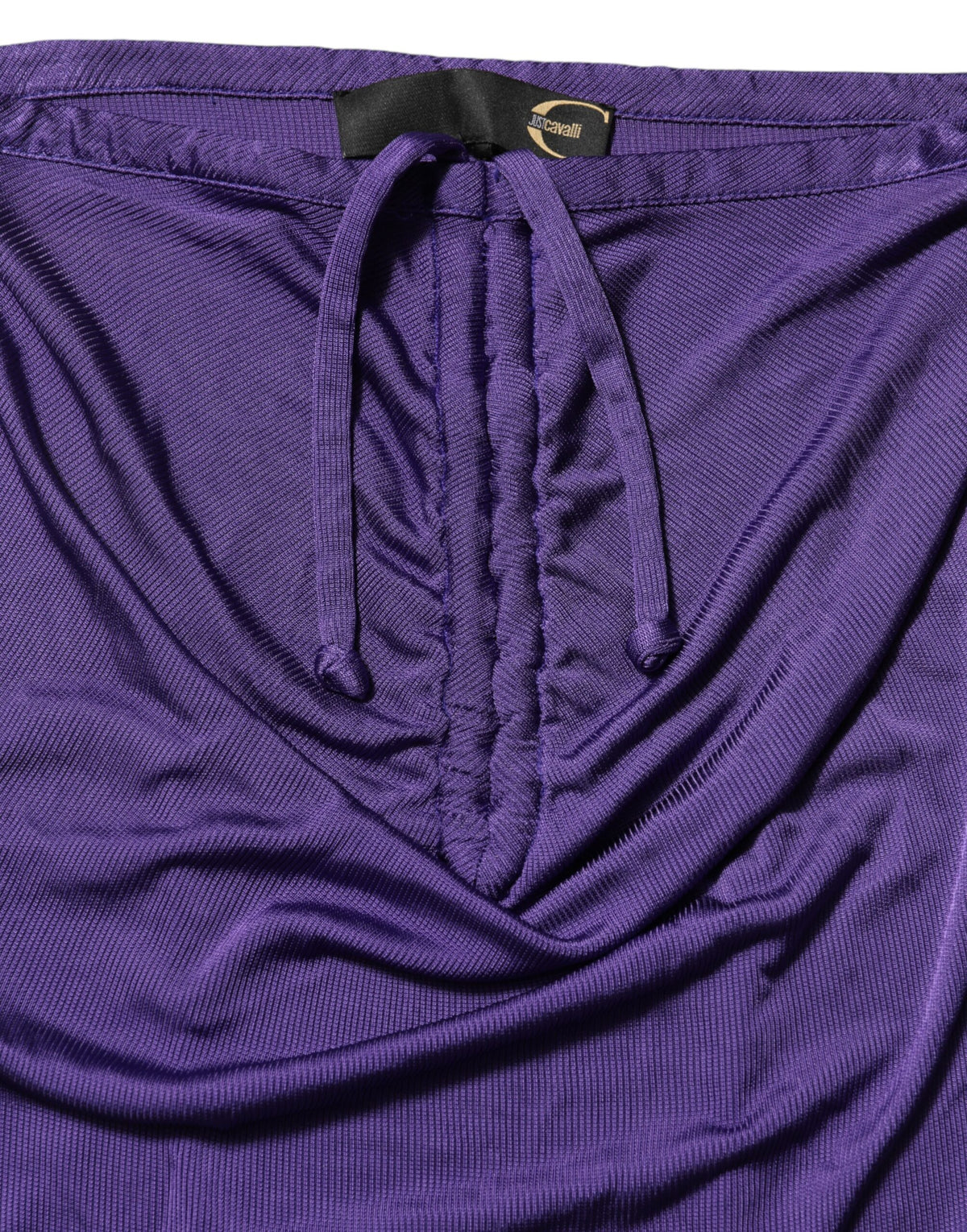 Cavalli Class Purple Viscose Elastane Strapless Bodycon Dress - Eljoys Fashion 