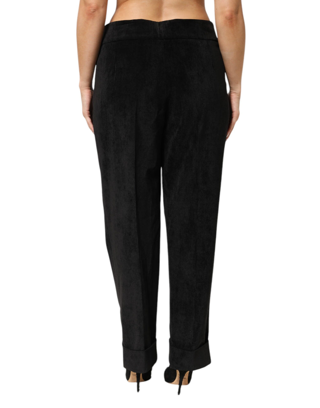 BENCIVENGA Black High Waist Straight Dress Trouser Pants - Eljoys Fashion 