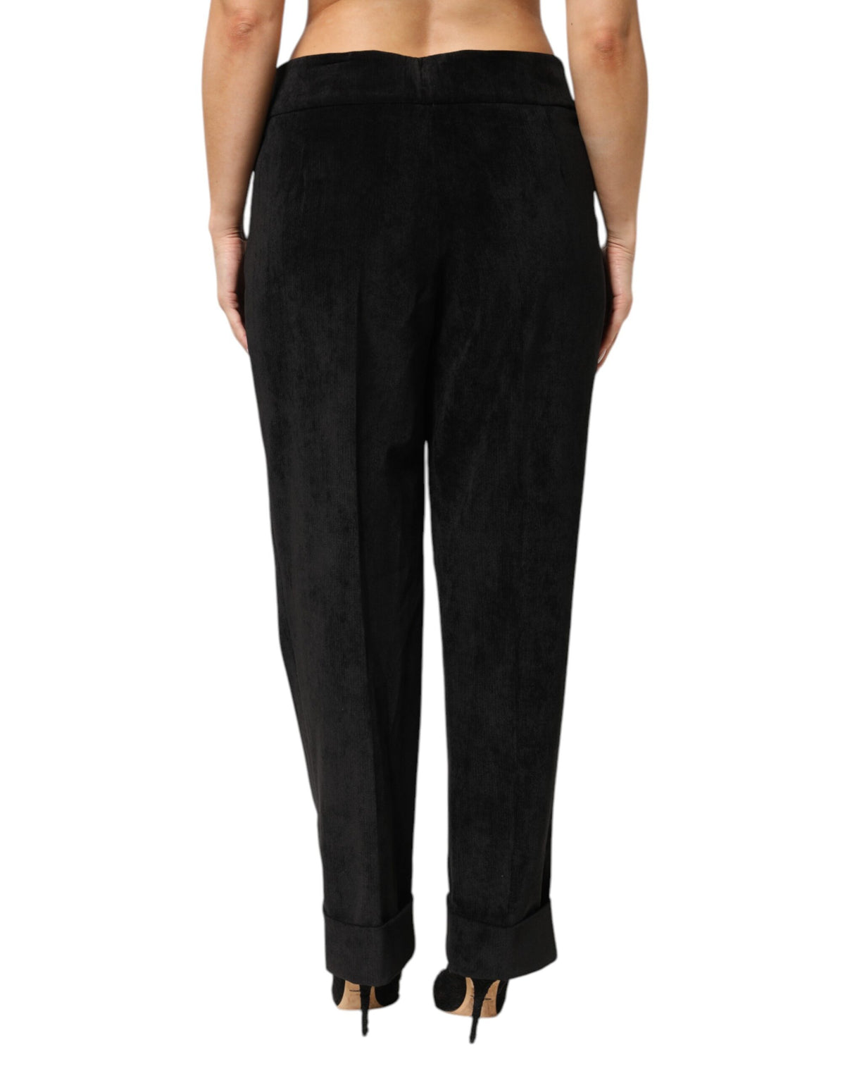 BENCIVENGA Black High Waist Straight Dress Trouser Pants - Eljoys Fashion 