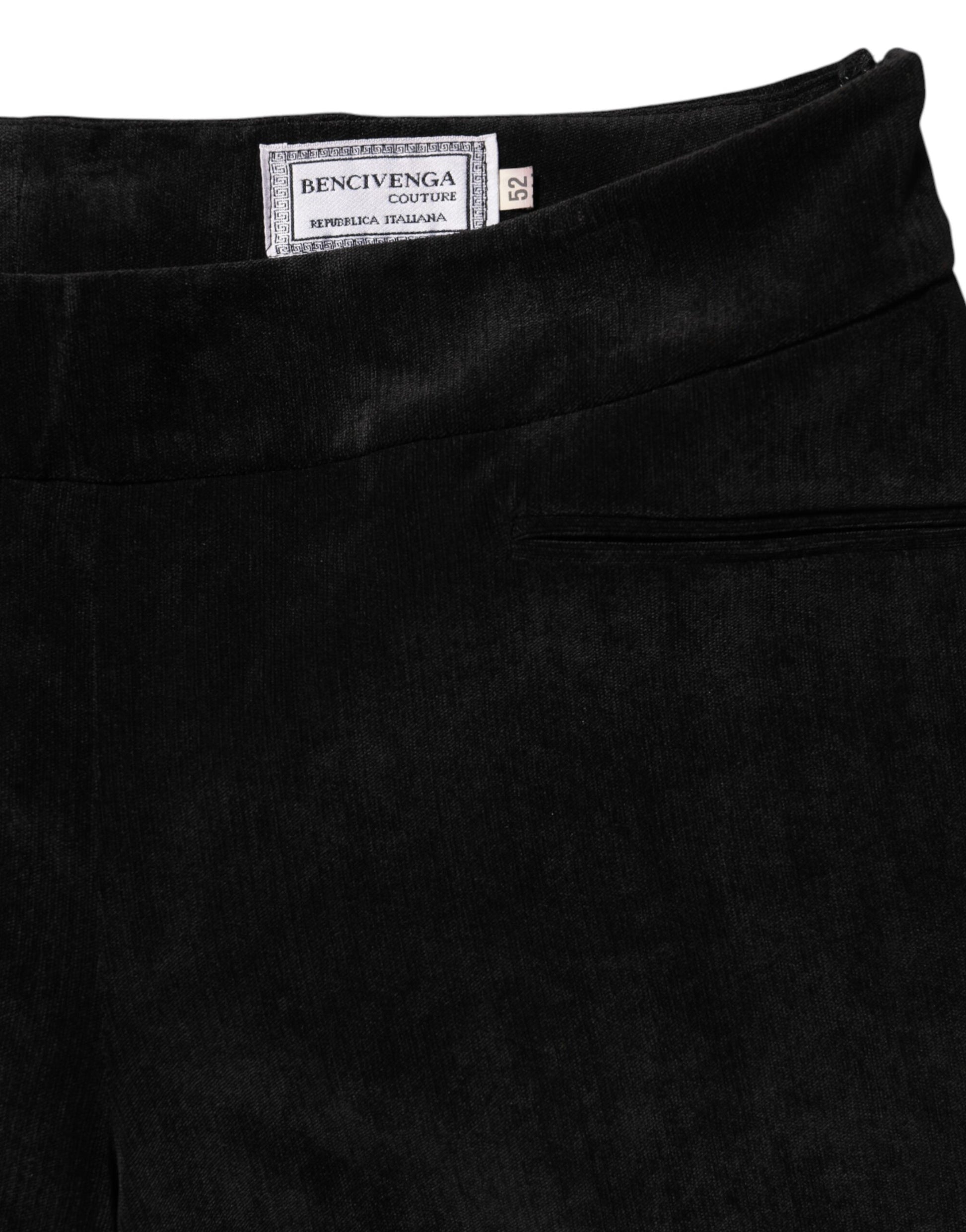 BENCIVENGA Black High Waist Straight Dress Trouser Pants BENCIVENGA
