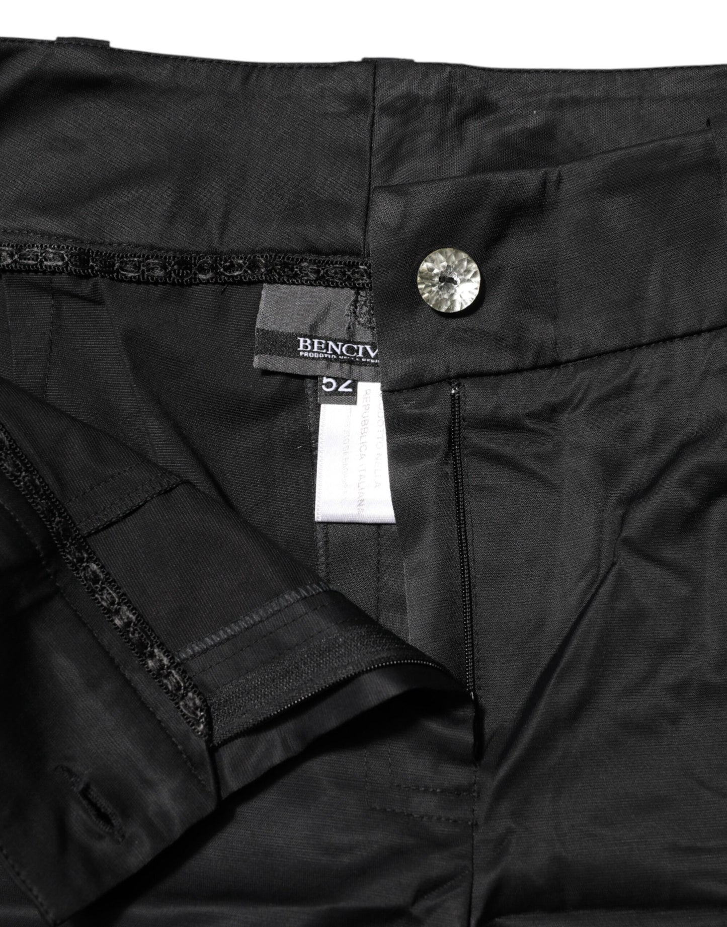 BENCIVENGA Black Cotton Blend Cropped Straight Leg Pants BENCIVENGA