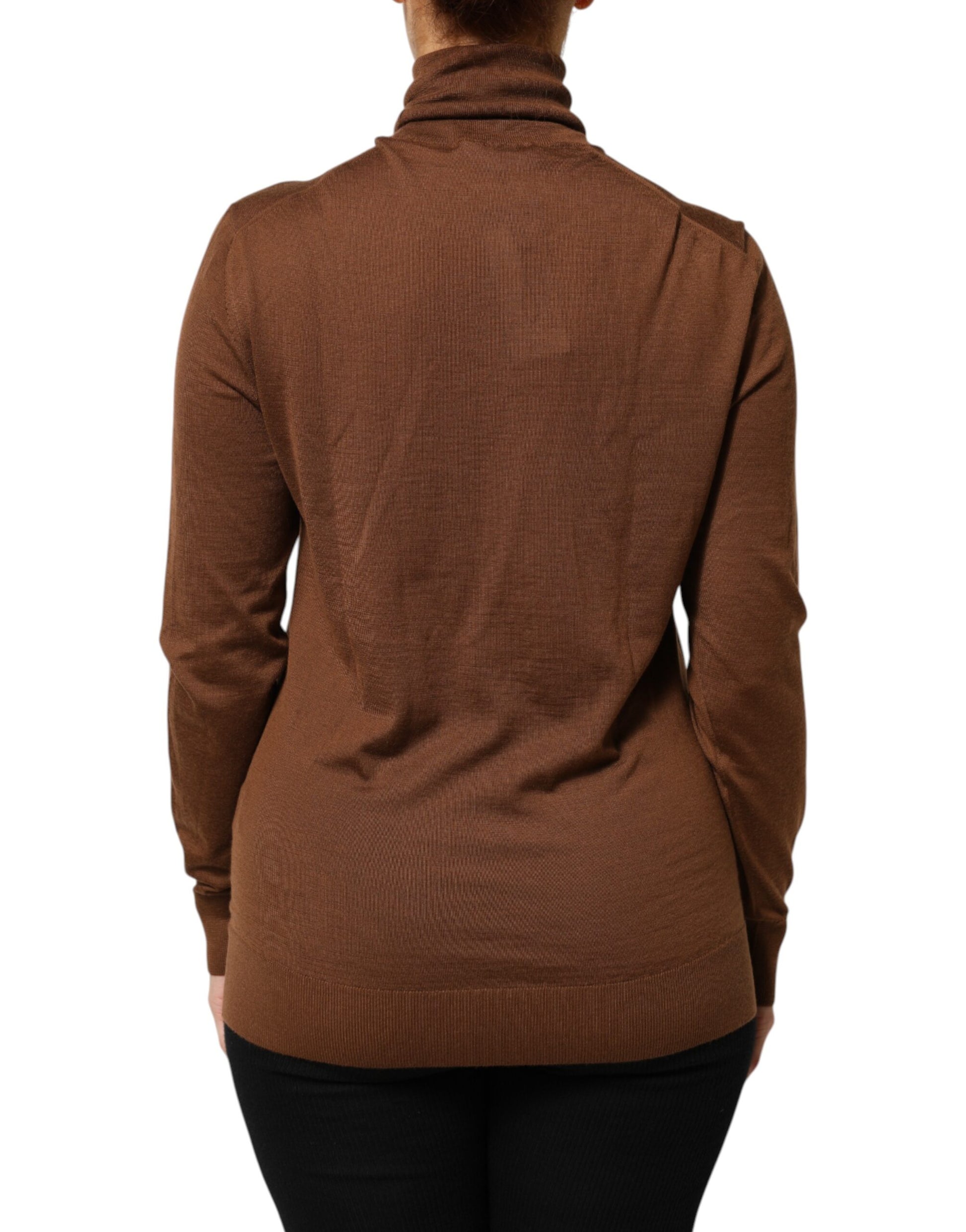 Dolce & Gabbana Brown Cashmere Turtle Neck Pullover Sweater Dolce & Gabbana