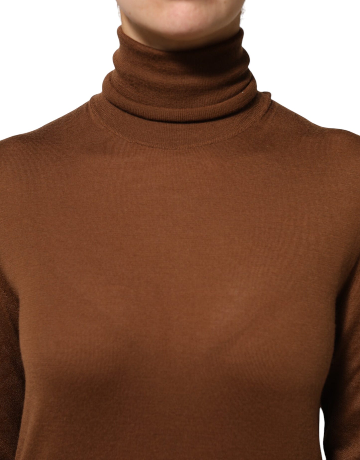 Dolce & Gabbana Brown Cashmere Turtle Neck Pullover Sweater Dolce & Gabbana