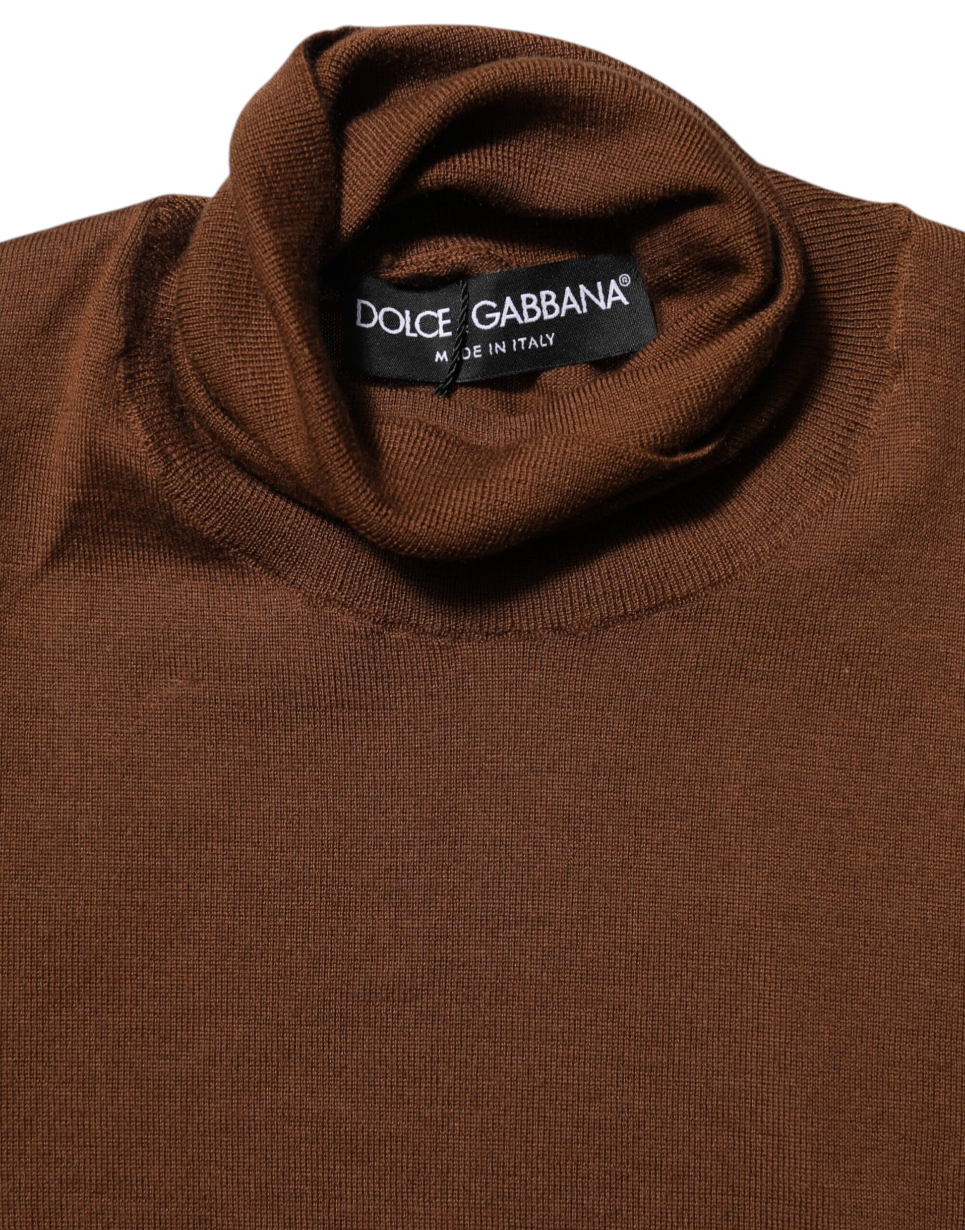 Dolce & Gabbana Brown Cashmere Turtle Neck Pullover Sweater Dolce & Gabbana