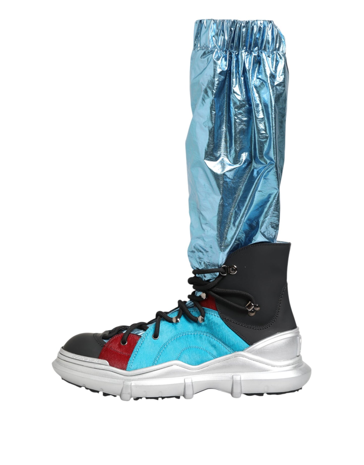 Dolce & Gabbana Blue Lace Up Over The Knee Socks Men Boots Shoes Dolce & Gabbana