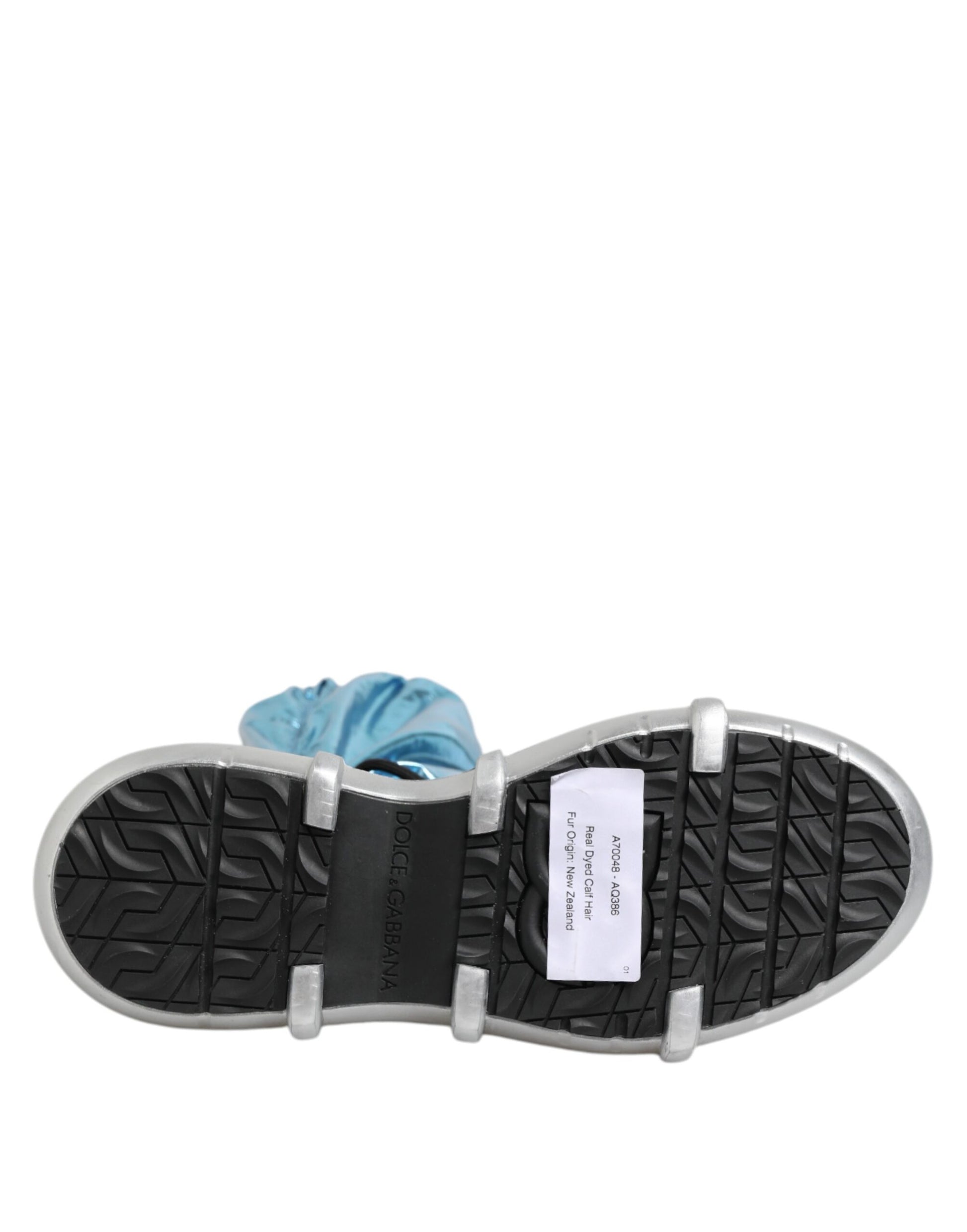 Dolce & Gabbana Blue Lace Up Over The Knee Socks Men Boots Shoes Dolce & Gabbana