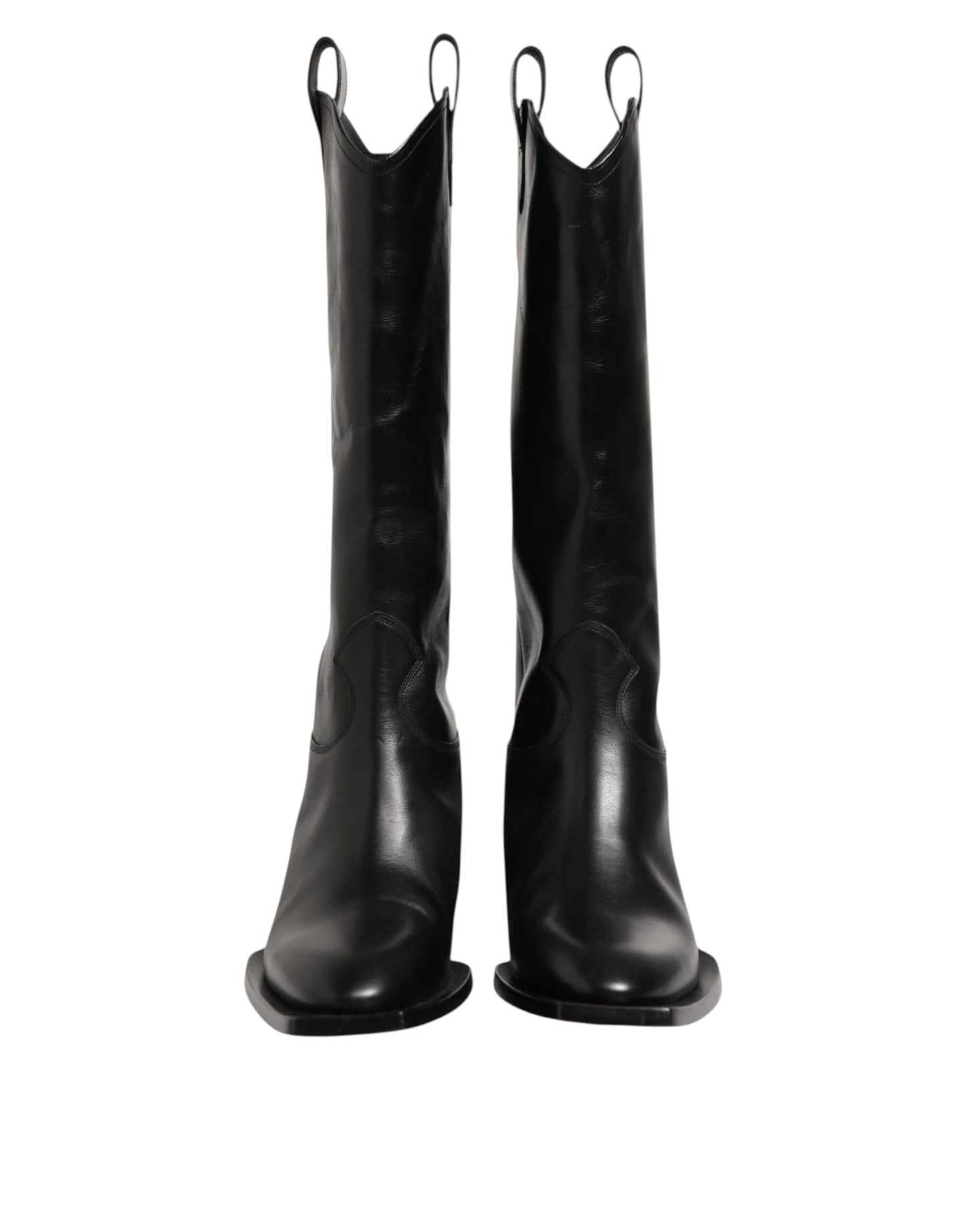 Dolce & Gabbana Black Leather Over The Calf Biker Boots Shoes Dolce & Gabbana