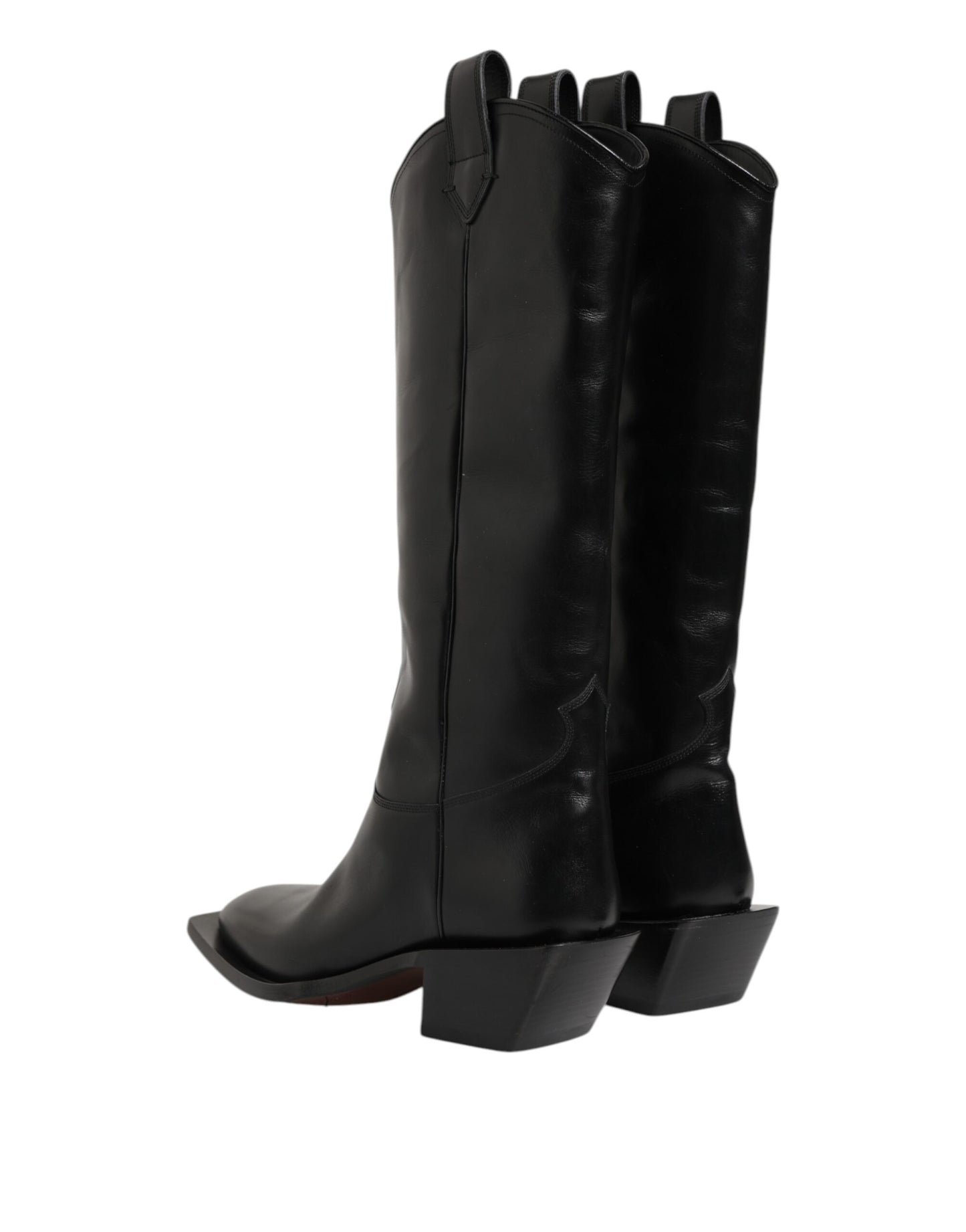 Dolce & Gabbana Black Leather Over The Calf Biker Boots Shoes Dolce & Gabbana