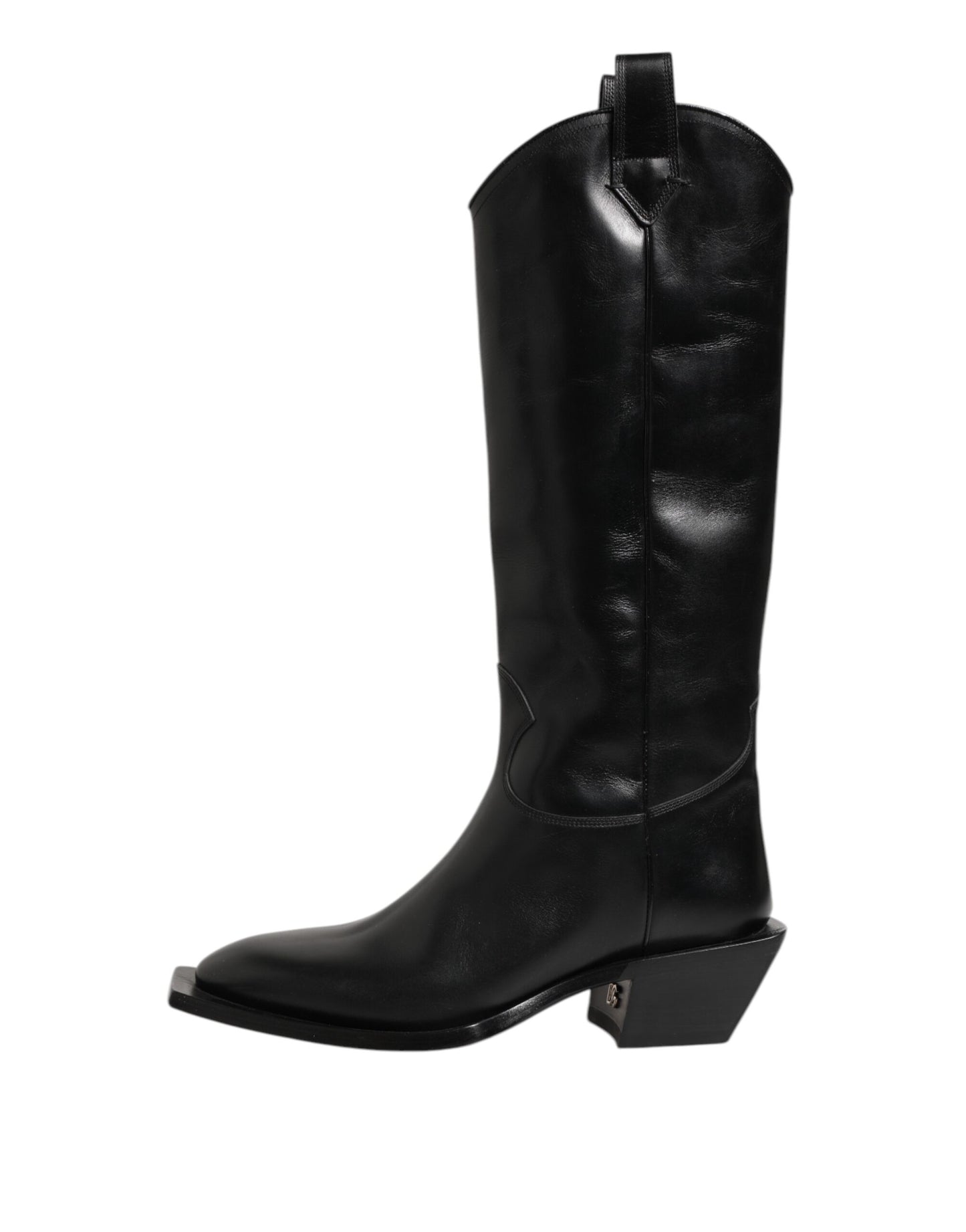 Dolce & Gabbana Black Leather Over The Calf Biker Boots Shoes Dolce & Gabbana