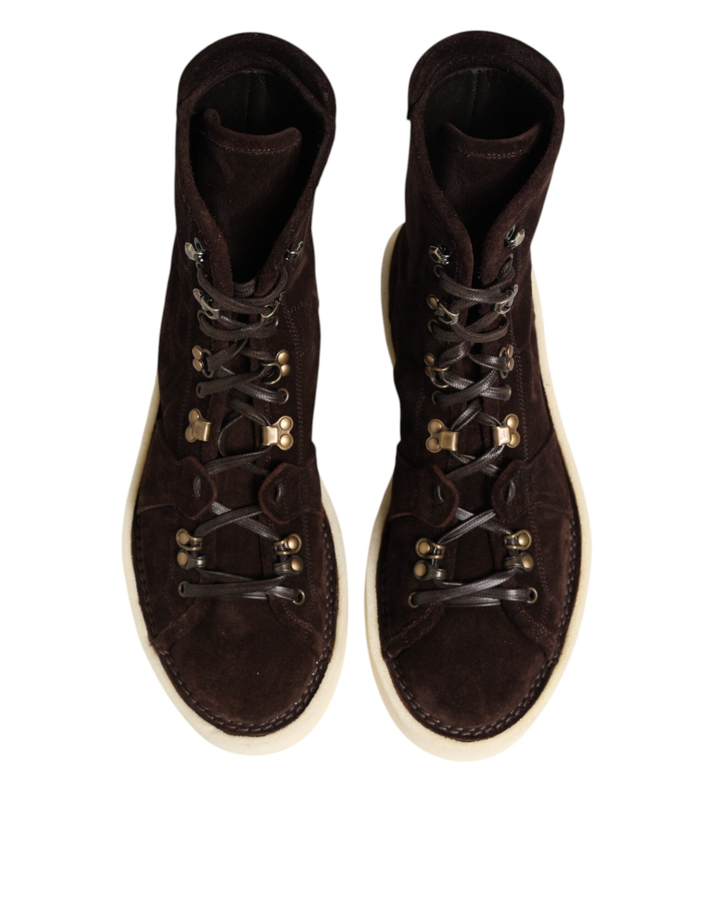 Dolce & Gabbana Brown Suede Lace Up Ankle Short Boots Shoes Dolce & Gabbana