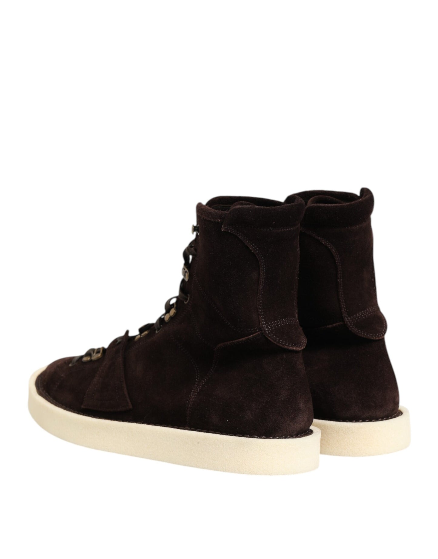 Dolce & Gabbana Brown Suede Lace Up Ankle Short Boots Shoes Dolce & Gabbana