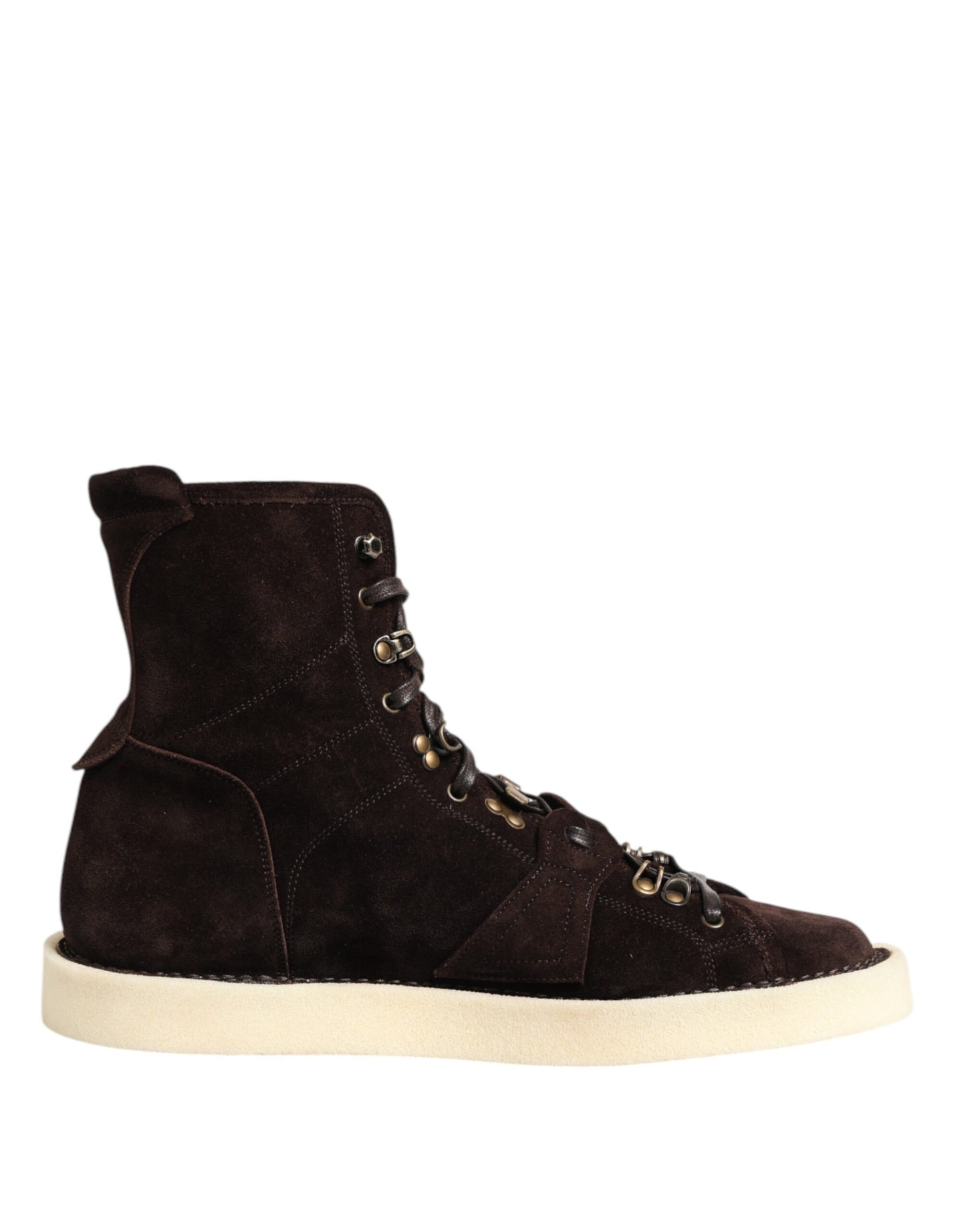 Dolce & Gabbana Brown Suede Lace Up Ankle Short Boots Shoes Dolce & Gabbana