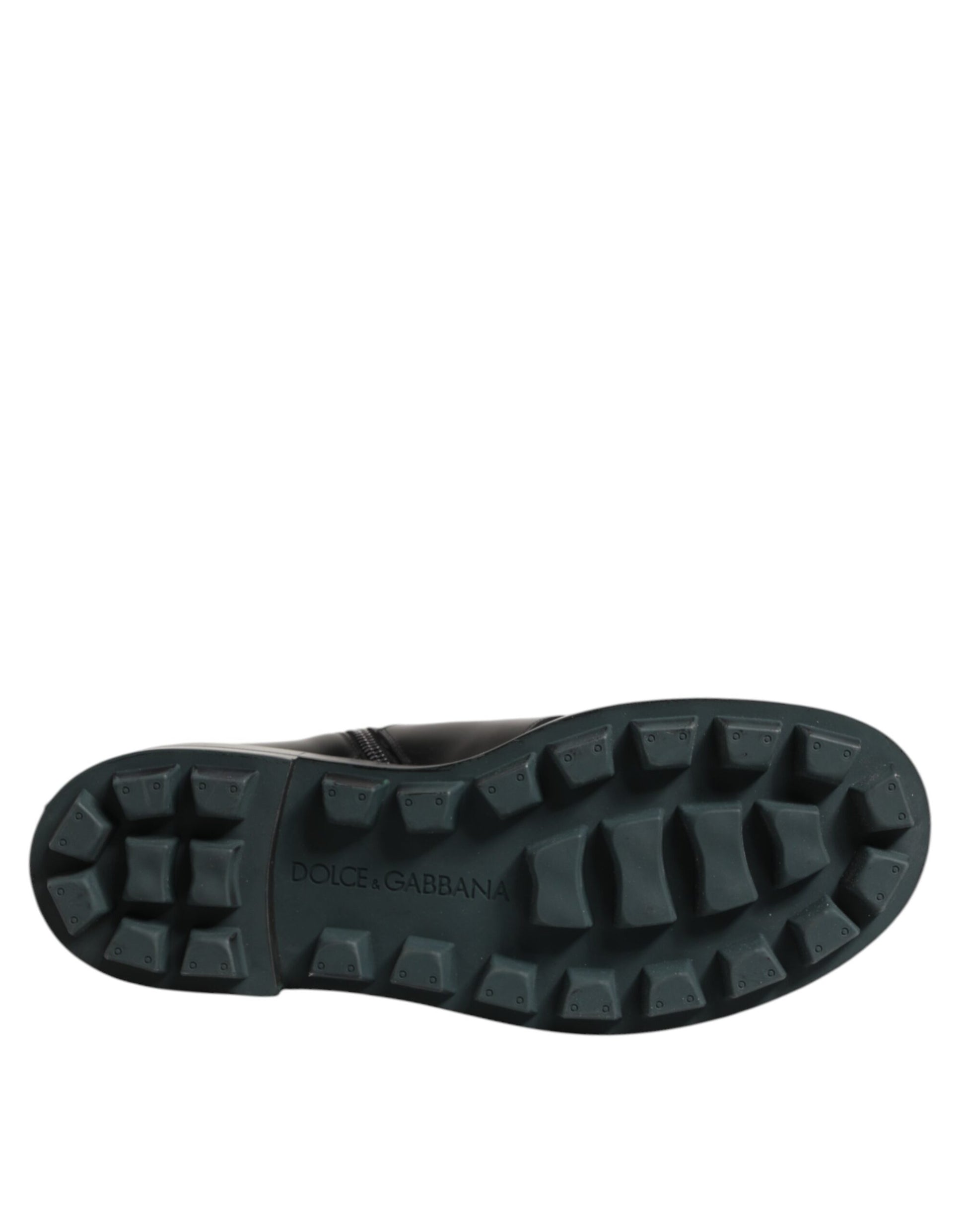 Dolce & Gabbana Black Logo Plaque Mid Calf Biker Boots Shoes Dolce & Gabbana