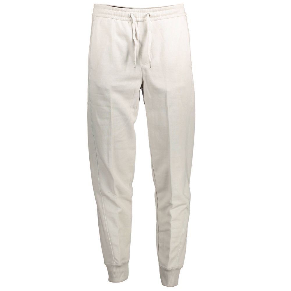 Calvin Klein Grigio cotton men's sweatpants with elastic waistband and side pockets, casual loungewear or athletic apparel.