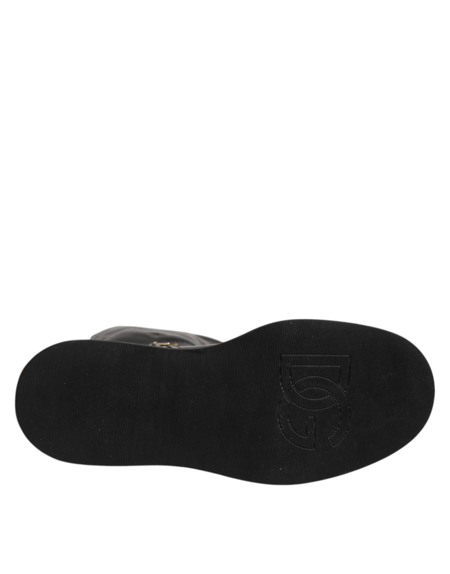 Dolce & Gabbana Black Logo Plaque Over The Calf Boots Shoes Dolce & Gabbana