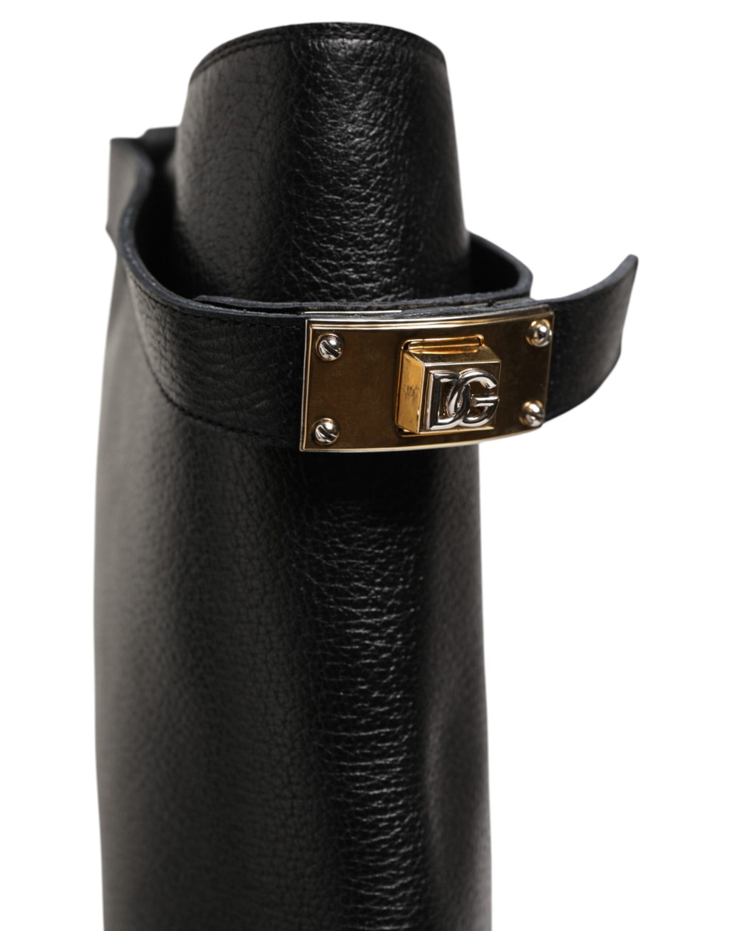 Dolce & Gabbana Black Logo Plaque Over The Calf Boots Shoes - Eljoys Fashion 