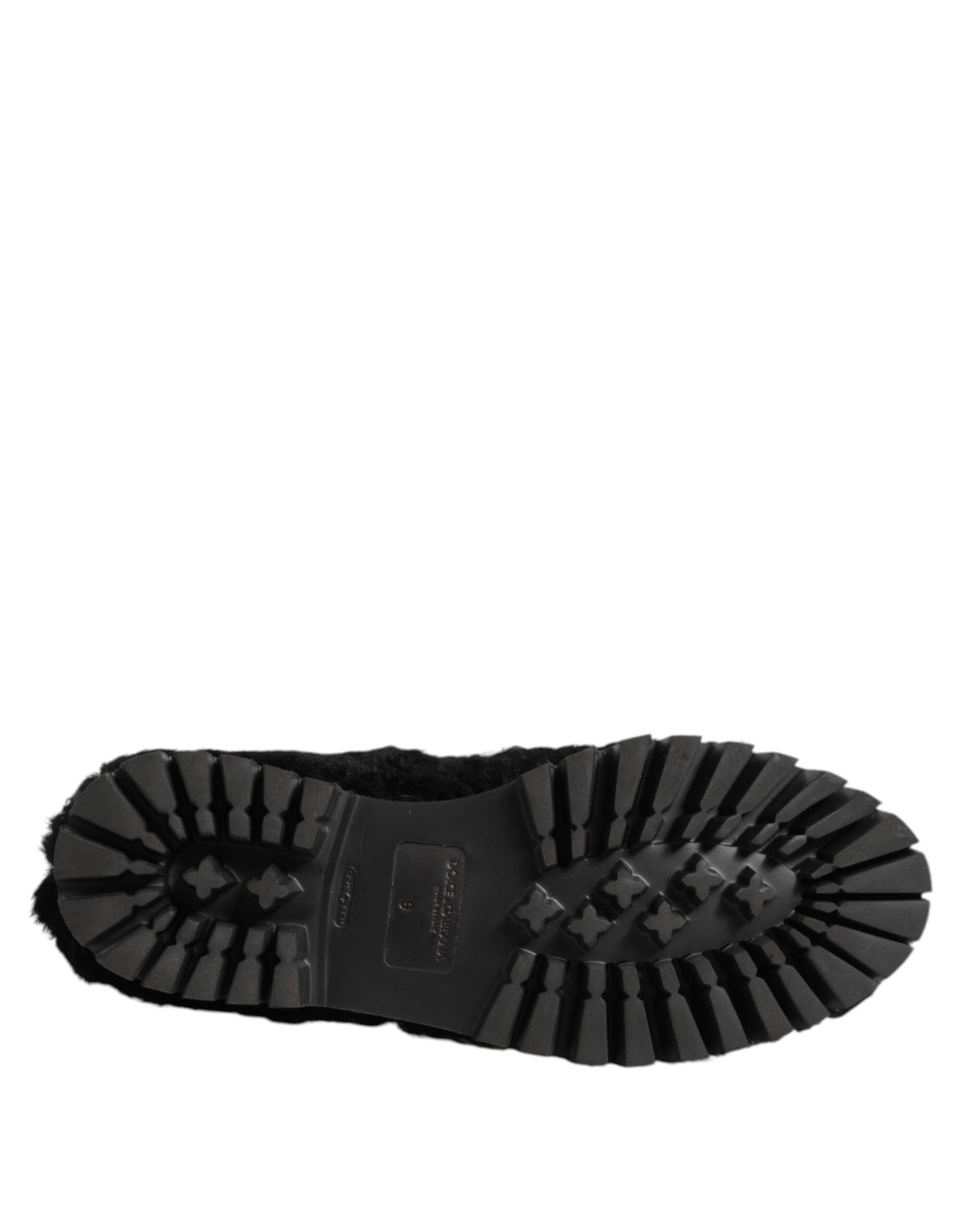 Dolce & Gabbana Dress Black Fur Leather Slippers Men Shoes - Eljoys Fashion 