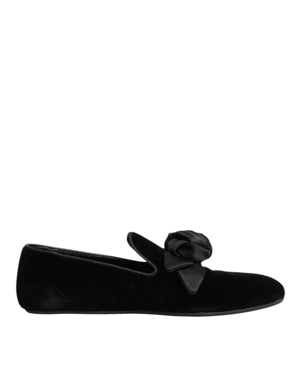 Dolce & Gabbana Black Suede Cotton Rose Slip On Loafers Shoes - Eljoys Fashion 