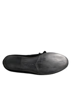 Dolce & Gabbana Black Suede Cotton Rose Slip On Loafers Shoes - Eljoys Fashion 