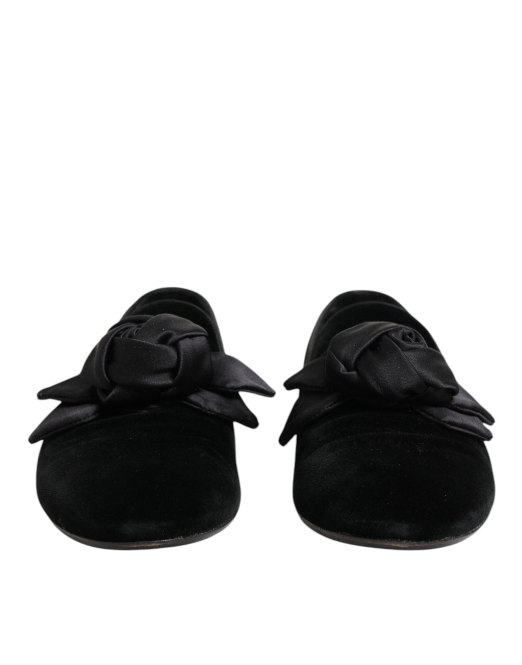 Dolce & Gabbana Black Suede Cotton Rose Slip On Loafers Shoes - Eljoys Fashion 