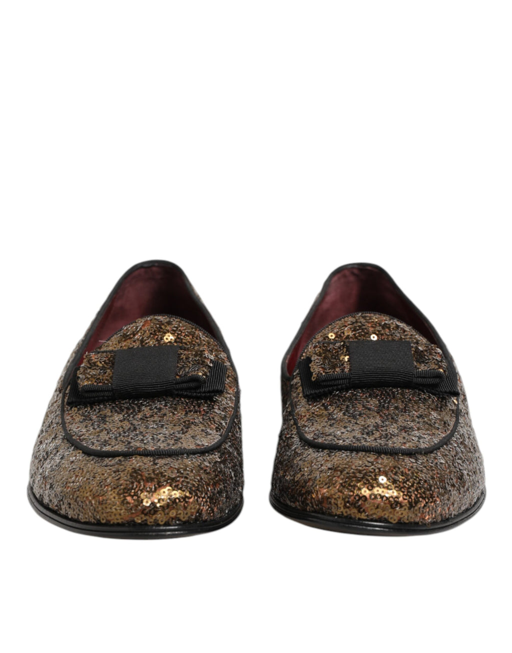 Dolce & Gabbana Gold Sequined Slip On Loafers Men Dress Shoes - Eljoys Fashion 