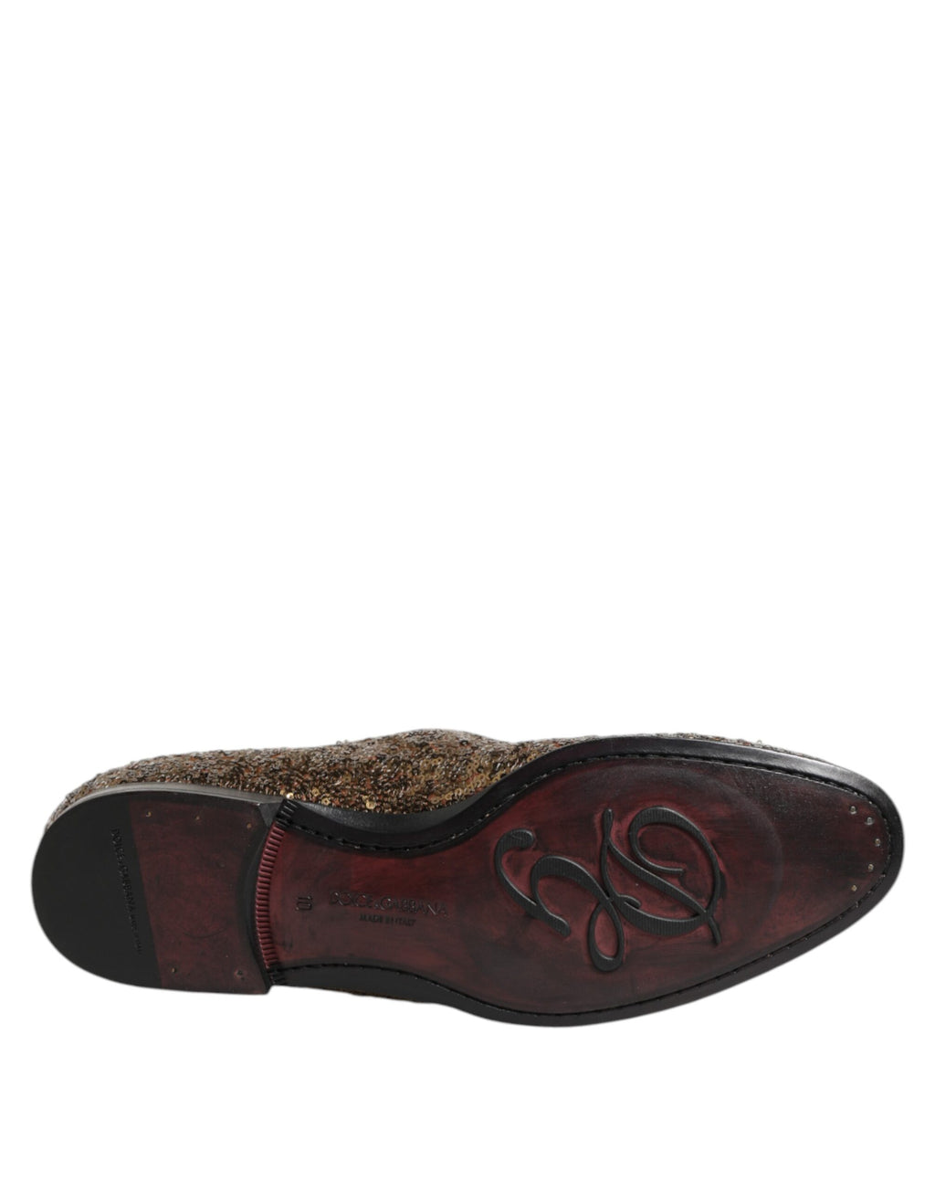 Dolce & Gabbana Gold Sequined Slip On Loafers Men Dress Shoes - Eljoys Fashion 