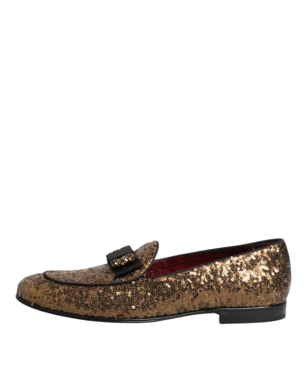 Dolce & Gabbana Gold Sequined Slip On Loafers Men Dress Shoes - Eljoys Fashion 