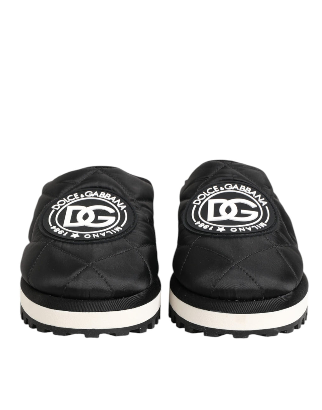 Dolce & Gabbana Black Nylon Low Top Slip On Sneaker Shoes - Eljoys Fashion 