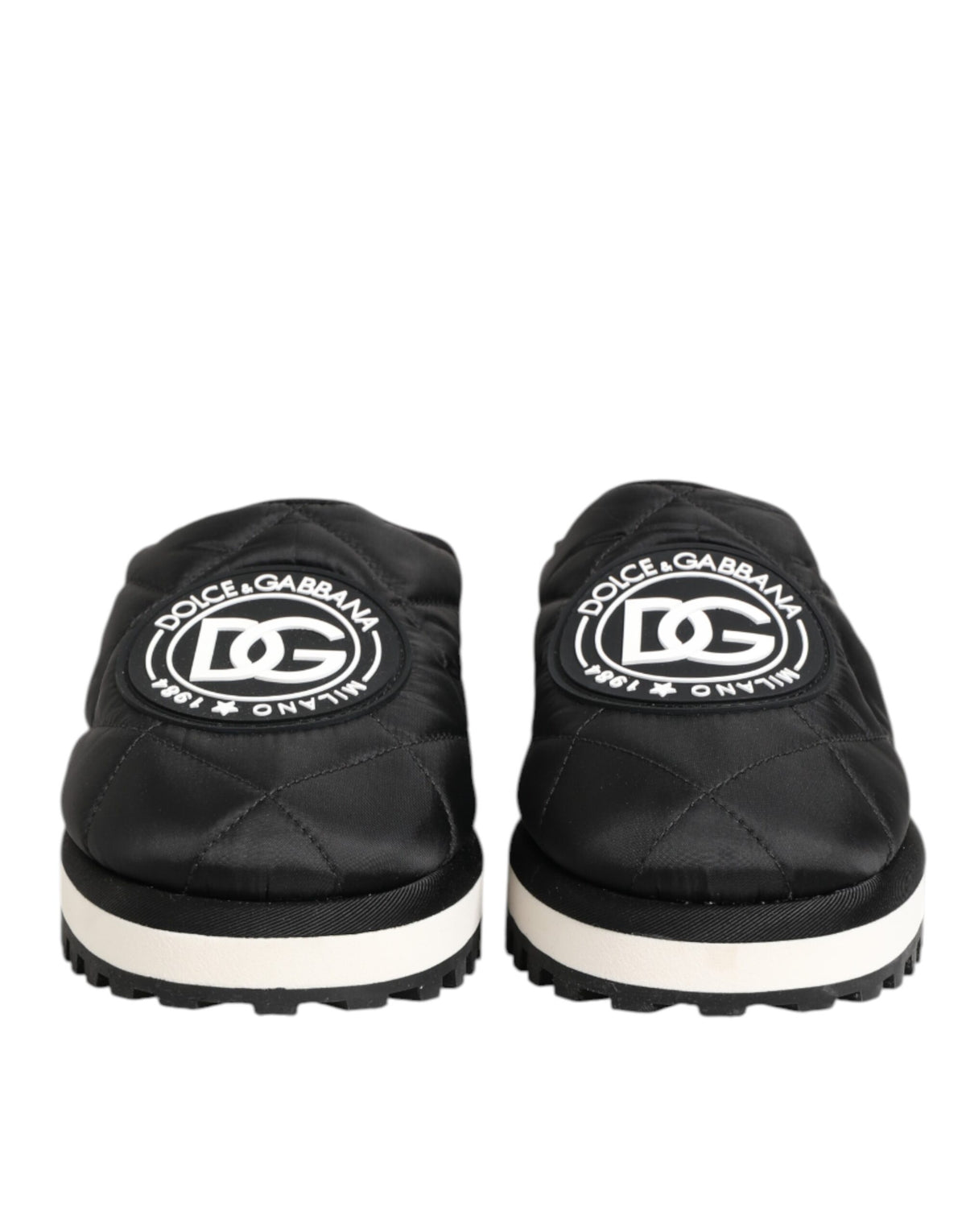 Dolce & Gabbana Black Nylon Low Top Slip On Sneaker Shoes - Eljoys Fashion 