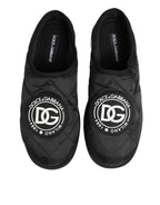 Dolce & Gabbana Black Nylon Low Top Slip On Sneaker Shoes - Eljoys Fashion 