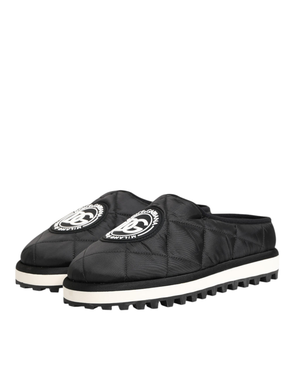 Dolce & Gabbana Black Nylon Low Top Slip On Sneaker Shoes - Eljoys Fashion 