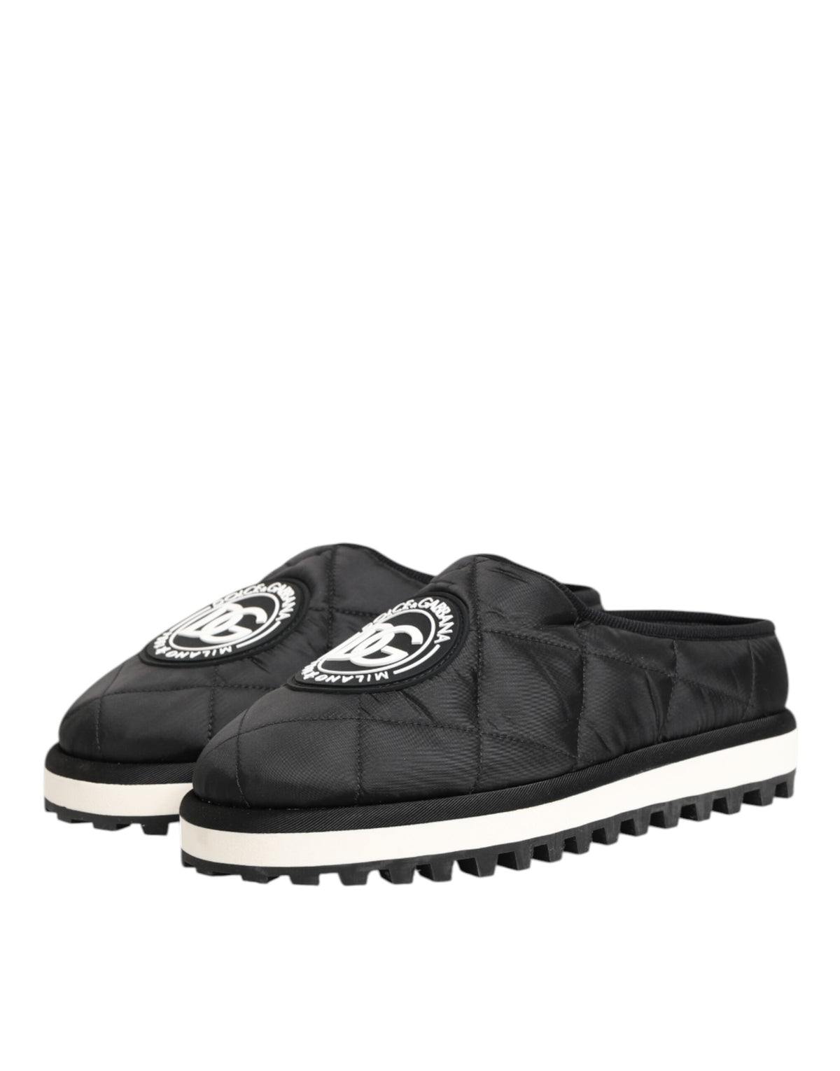 Dolce & Gabbana Black Nylon Low Top Slip On Sneaker Shoes - Eljoys Fashion 