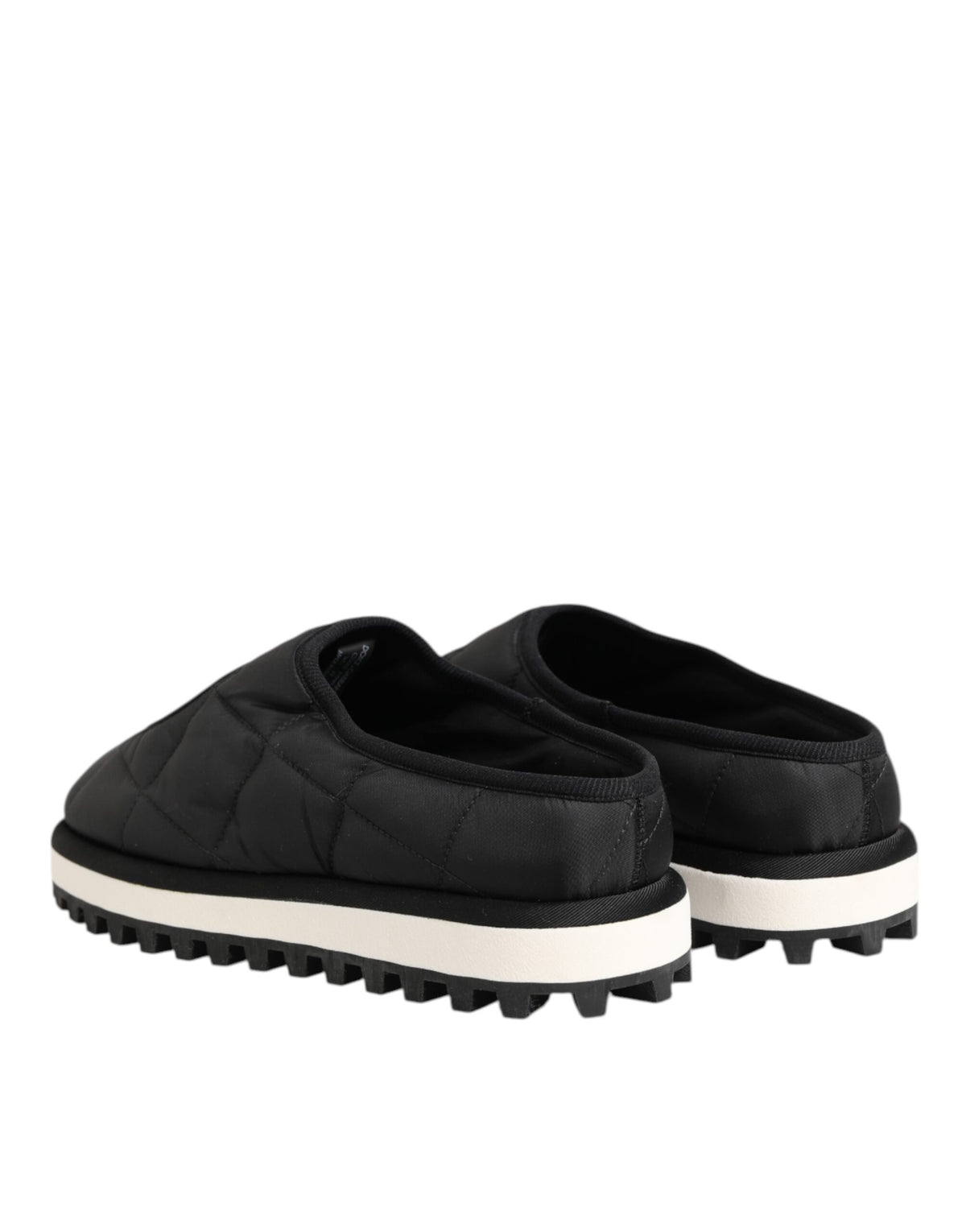 Dolce & Gabbana Black Nylon Low Top Slip On Sneaker Shoes - Eljoys Fashion 