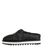 Dolce & Gabbana Black Nylon Low Top Slip On Sneaker Shoes - Eljoys Fashion 