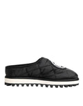 Dolce & Gabbana Black Nylon Low Top Slip On Sneaker Shoes - Eljoys Fashion 