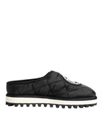 Dolce & Gabbana Black Nylon Low Top Slip On Sneaker Shoes - Eljoys Fashion 