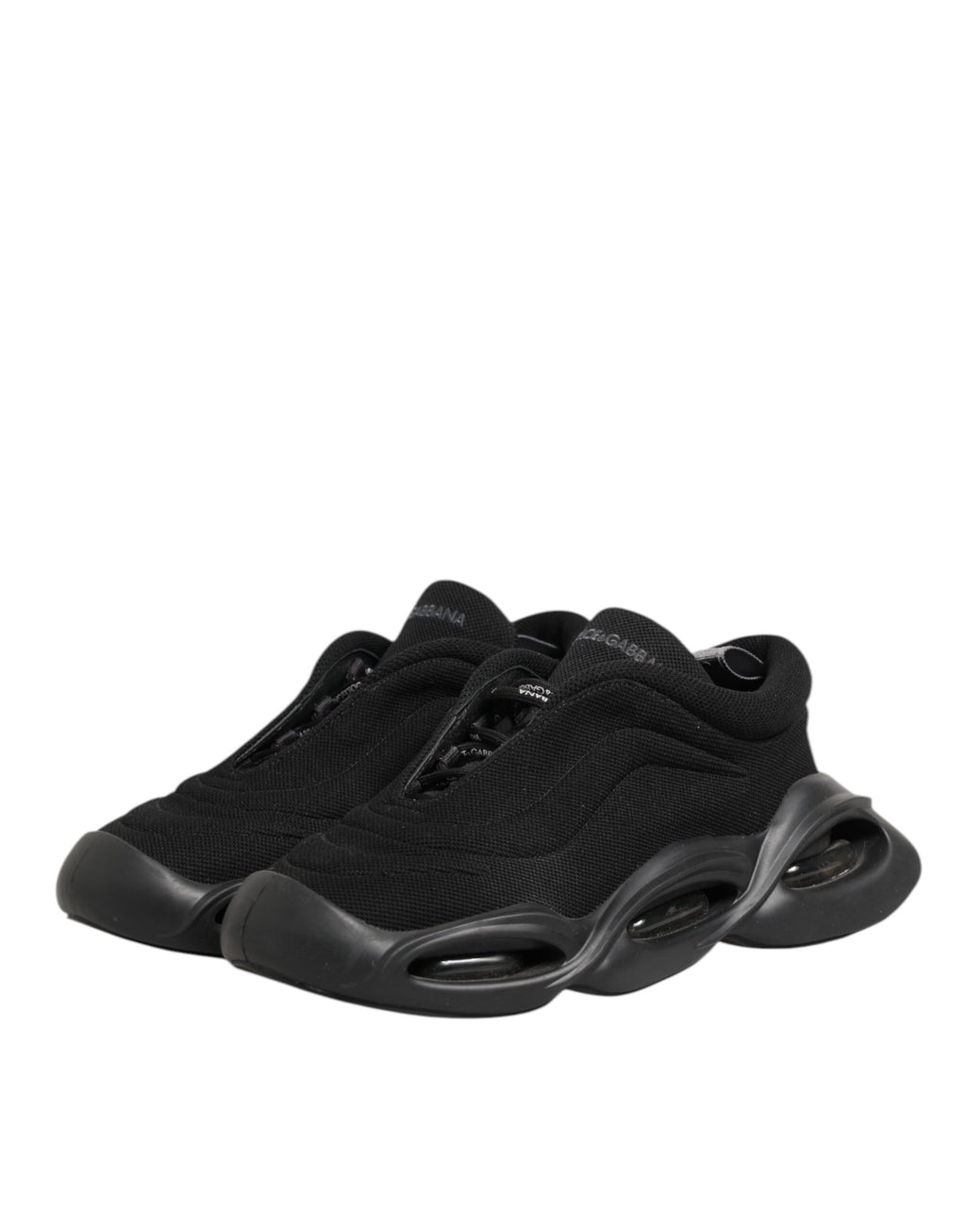 Dolce & Gabbana Black Lace Up Wave Low Top Men Sneaker Shoes - Eljoys Fashion 