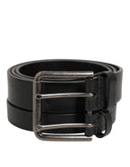 Dolce & Gabbana Black Double Strap Leather Silver Buckle Belt - Eljoys Fashion 
