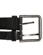 Dolce & Gabbana Black Double Strap Leather Silver Buckle Belt - Eljoys Fashion 