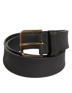 Dolce & Gabbana Black Leather Metal Buckle Classic Men Belt - Eljoys Fashion 