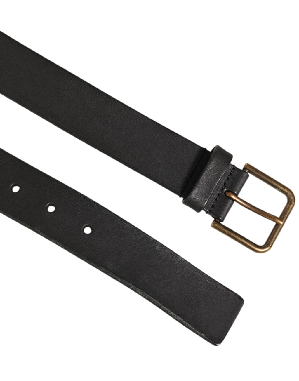 Dolce & Gabbana Black Leather Metal Buckle Classic Men Belt - Eljoys Fashion 
