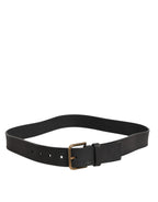 Dolce & Gabbana Black Leather Metal Buckle Classic Men Belt - Eljoys Fashion 