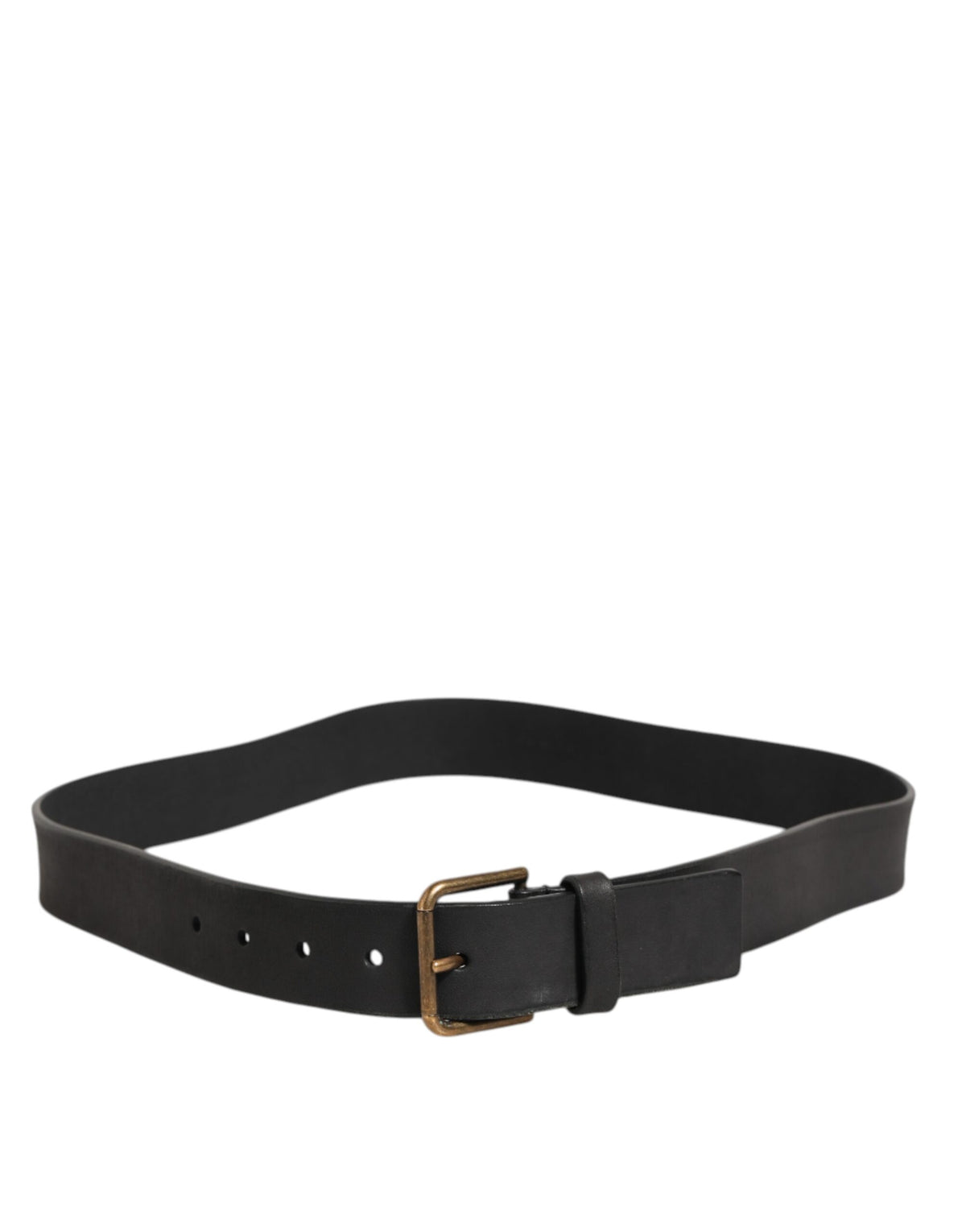 Dolce & Gabbana Black Leather Metal Buckle Classic Men Belt - Eljoys Fashion 