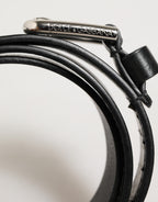 Dolce & Gabbana Black Leather Classic Metal Logo Buckle Belt - Eljoys Fashion 