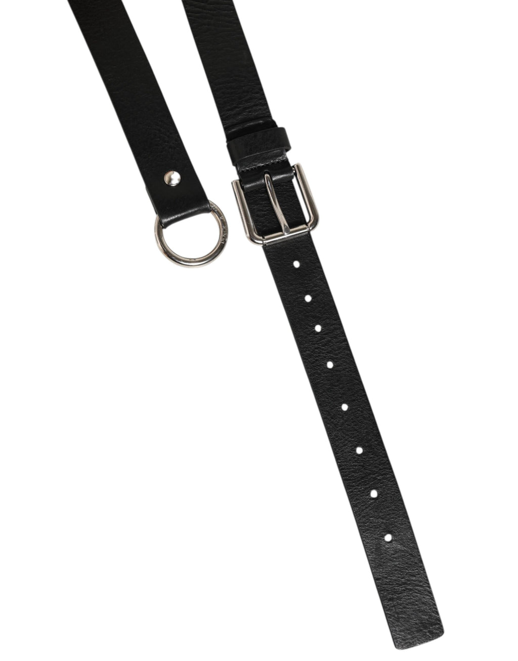 Dolce & Gabbana Black Leather Classic Metal Logo Buckle Belt - Eljoys Fashion 