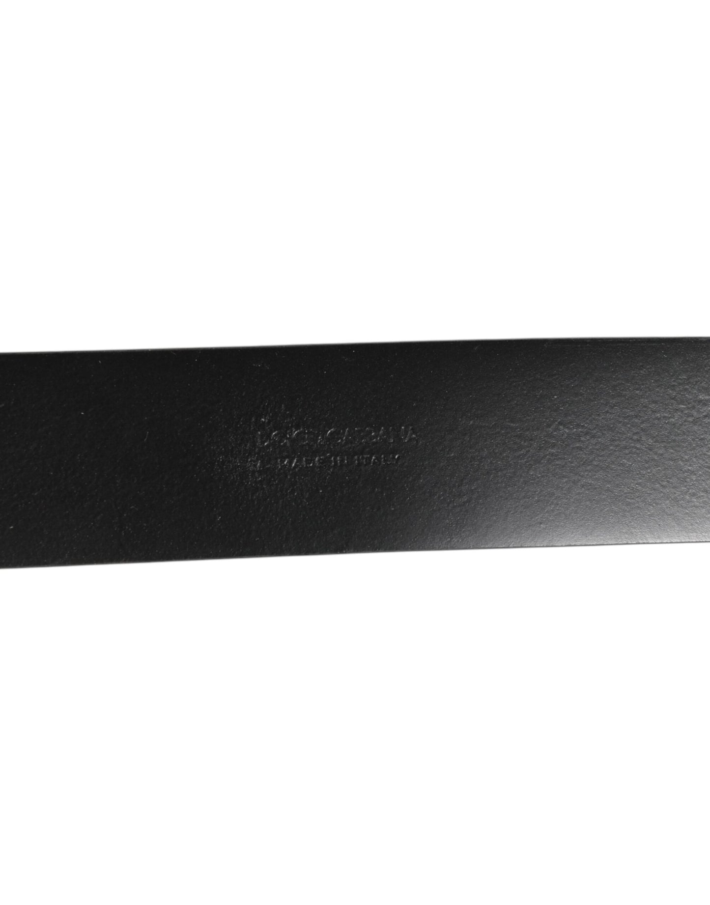 Dolce & Gabbana Black Leather Side Rings Brass Buckle Belt